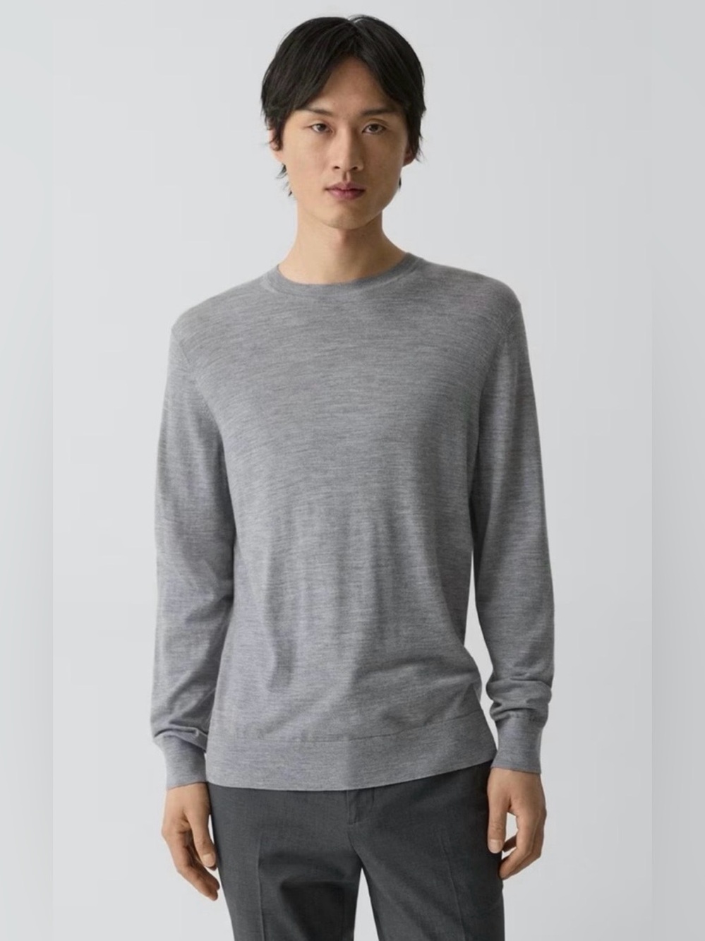 Theory Men's Light Grey Crewneck Sweater Sz Medium